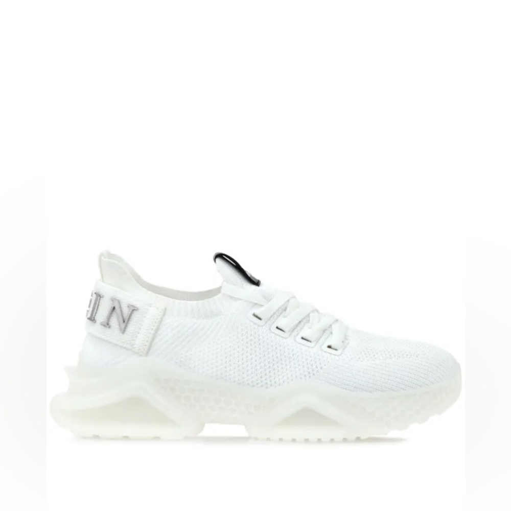 Philipp Plein Runner Iconic White Knit Sneakers